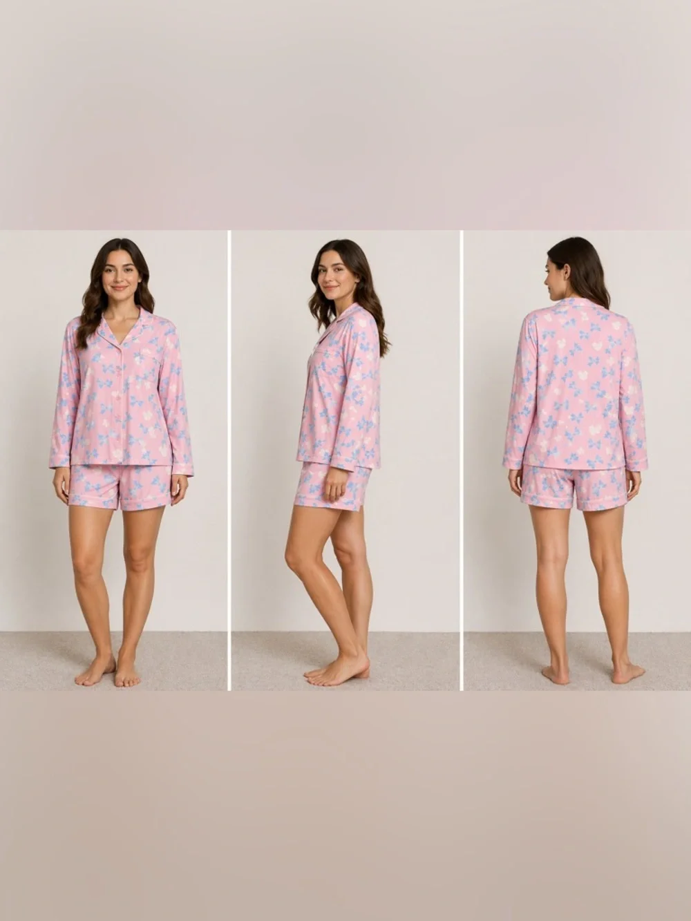 NWT Disney Parks Minnie Mouse Bow Pajama Set Pastel Pink Coquette Loungewear 2X